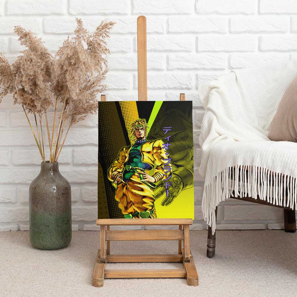 Dio Brando JoJo’s Bizarre Adventure Canvas Wall Art with The World Stand and Comic Graphic - The Mazicc