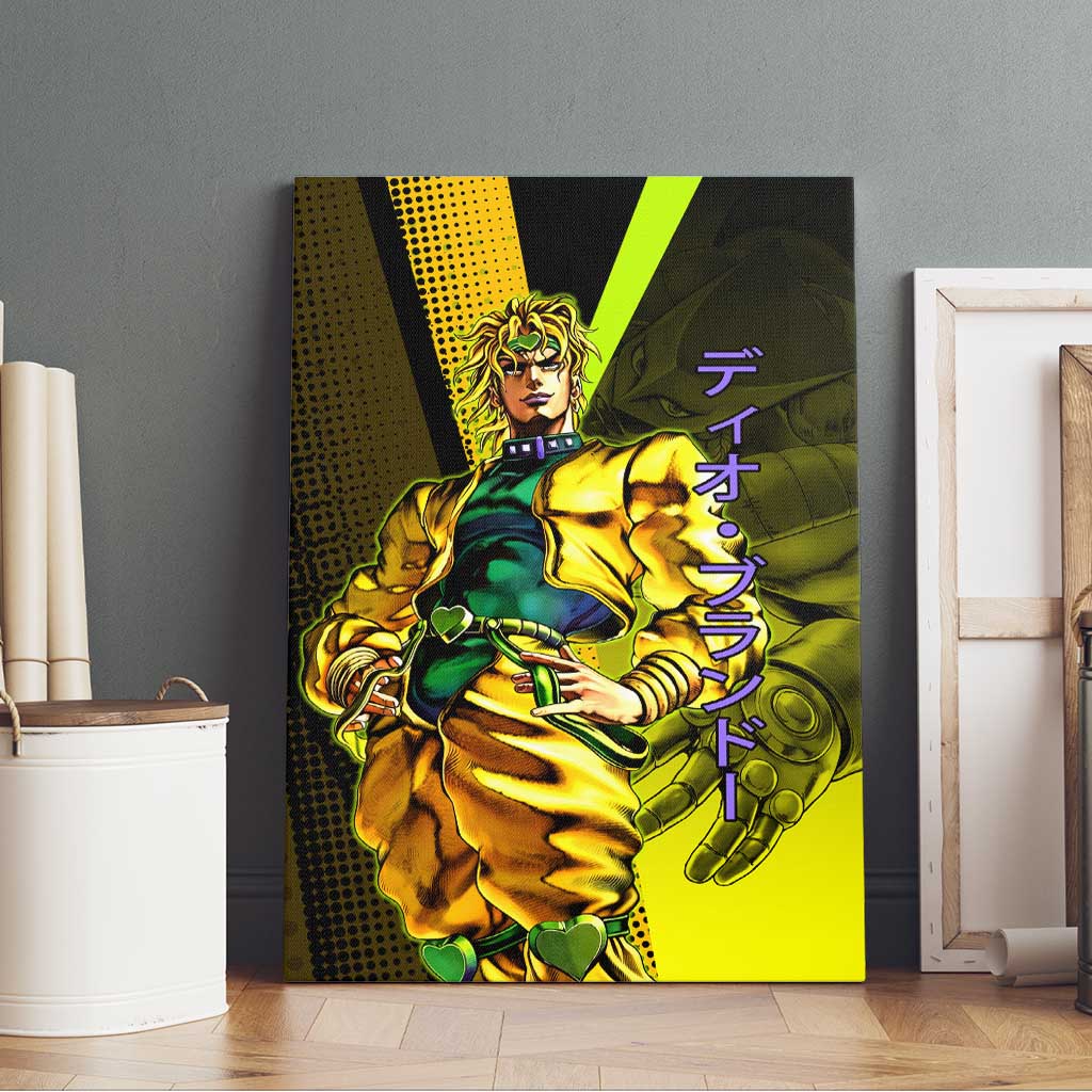 Dio Brando JoJo’s Bizarre Adventure Canvas Wall Art with The World Stand and Comic Graphic - The Mazicc