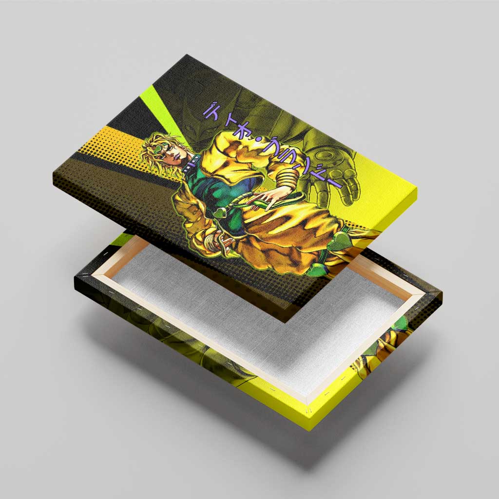 Dio Brando JoJo’s Bizarre Adventure Canvas Wall Art with The World Stand and Comic Graphic - The Mazicc