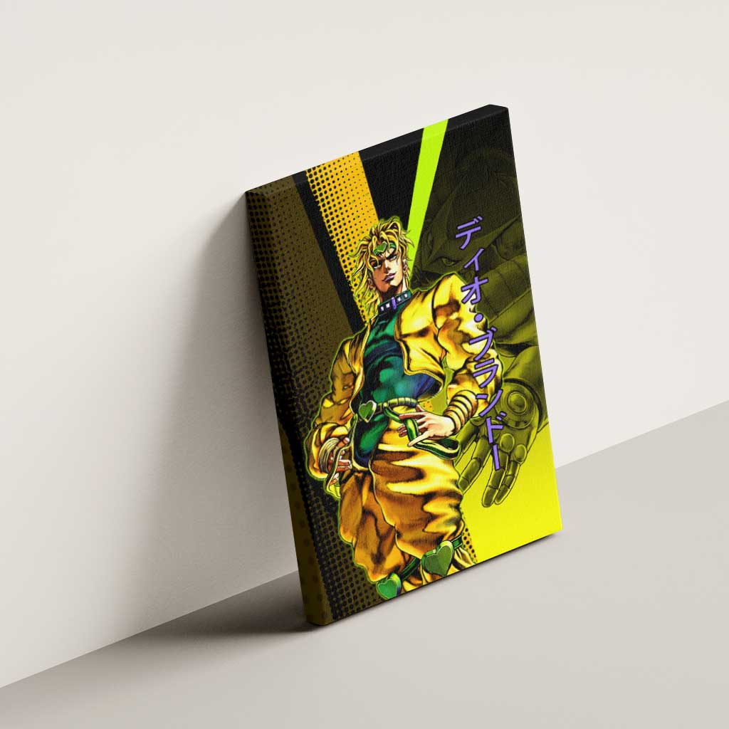 Dio Brando JoJo’s Bizarre Adventure Canvas Wall Art with The World Stand and Comic Graphic - The Mazicc