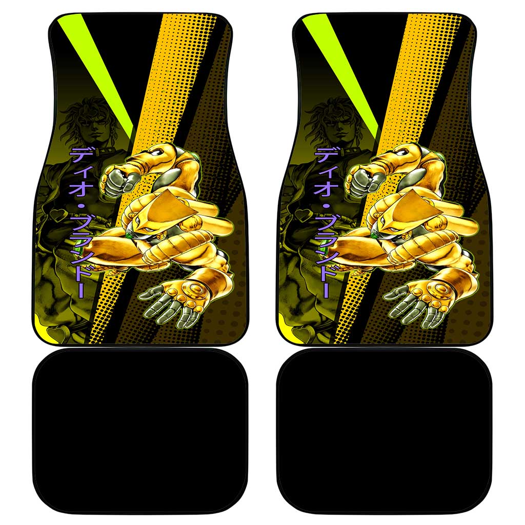 Dio Brando JoJo’s Bizarre Adventure Car Mats with The World Stand and Comic Graphic - The Mazicc