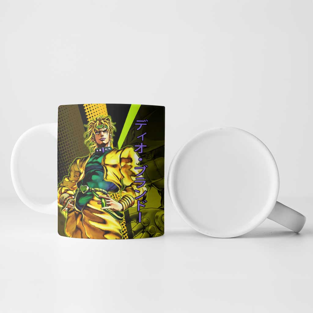 Dio Brando JoJo’s Bizarre Adventure Ceramic Mug with The World Stand and Comic Graphic - The Mazicc
