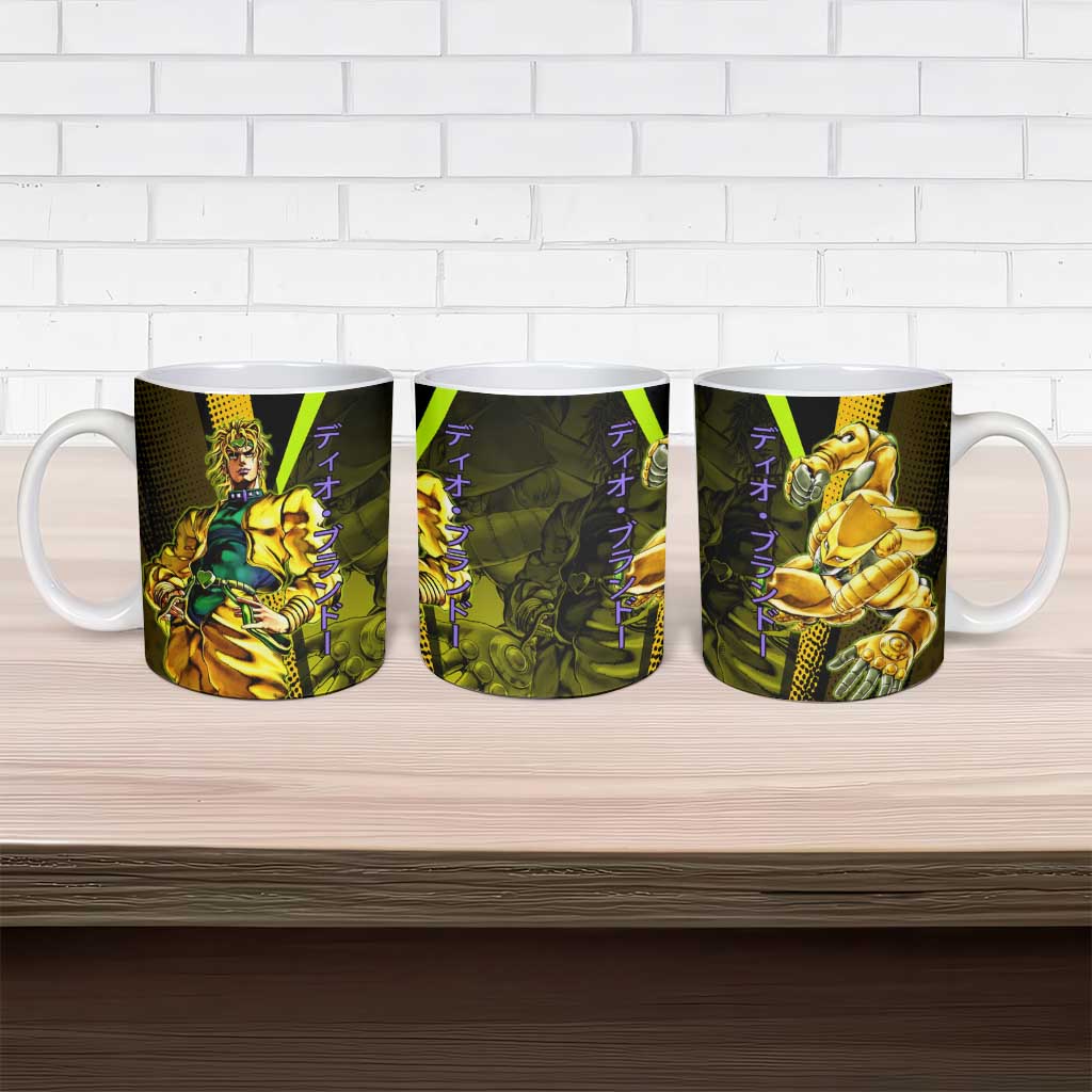 Dio Brando JoJo’s Bizarre Adventure Ceramic Mug with The World Stand and Comic Graphic - The Mazicc