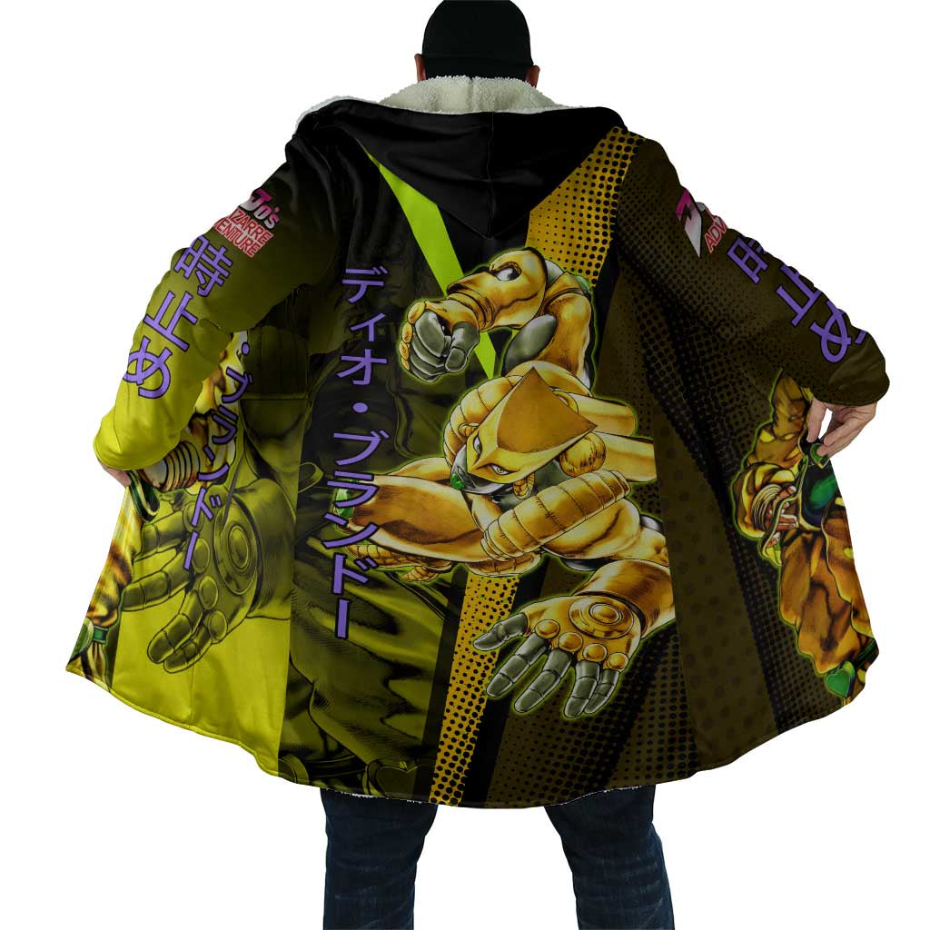 Dio Brando JoJo’s Bizarre Adventure Cloak with The World Stand and Comic Graphic - The Mazicc