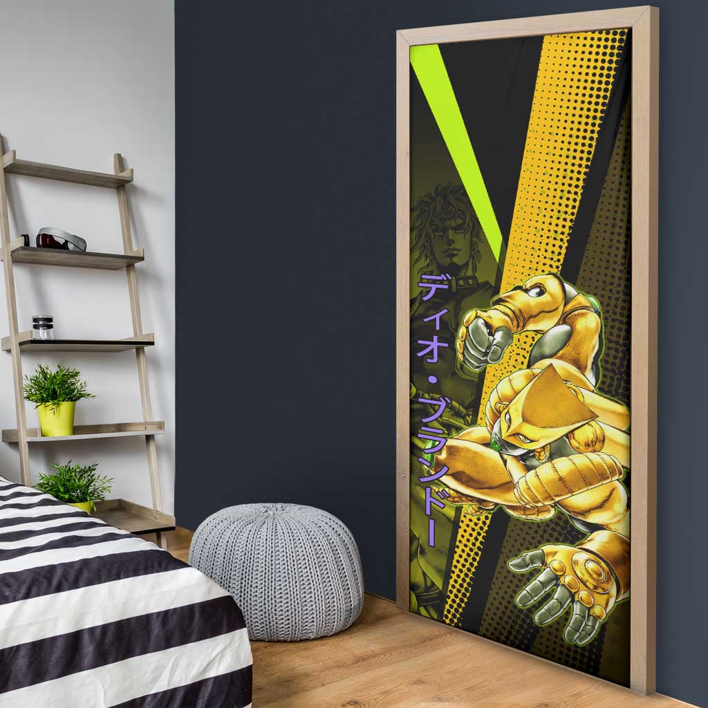 Dio Brando JoJo’s Bizarre Adventure Door Cover with The World Stand and Comic Graphic - The Mazicc