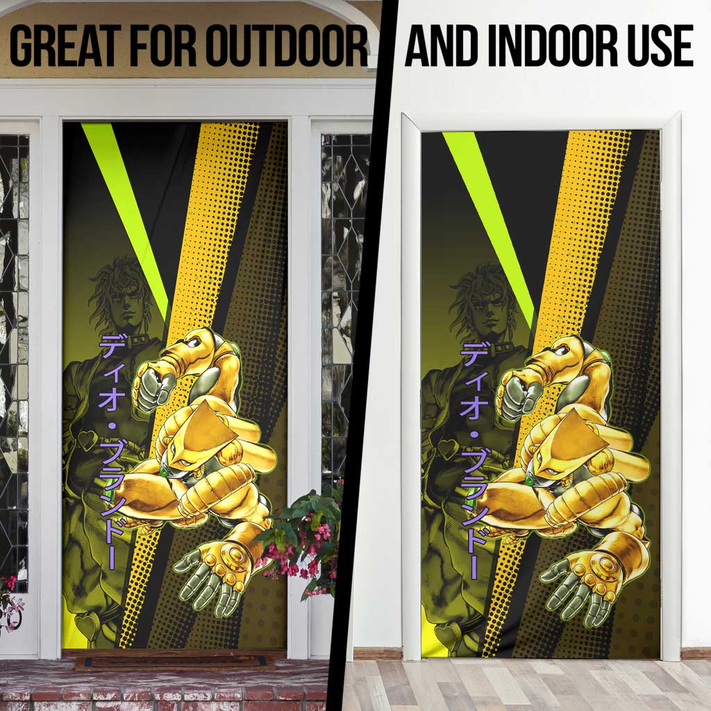 Dio Brando JoJo’s Bizarre Adventure Door Cover with The World Stand and Comic Graphic - The Mazicc