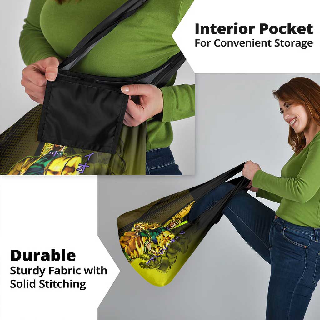 Dio Brando JoJo’s Bizarre Adventure Grocery Bag with The World Stand and Comic Graphic - The Mazicc