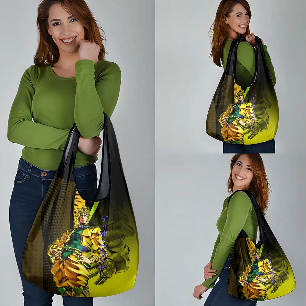 Dio Brando JoJo’s Bizarre Adventure Grocery Bag with The World Stand and Comic Graphic - The Mazicc