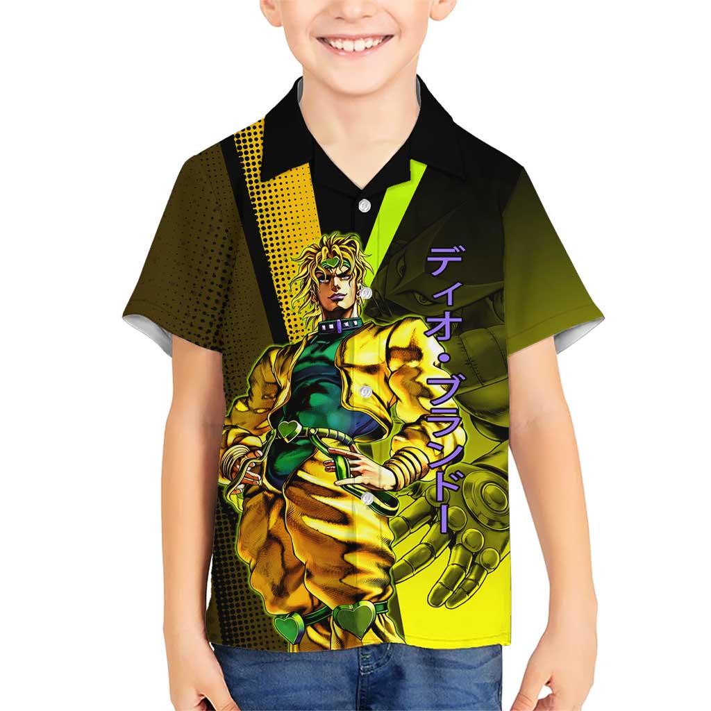 Dio Brando JoJo’s Bizarre Adventure Hawaiian Shirt with The World Stand and Comic Graphic - The Mazicc