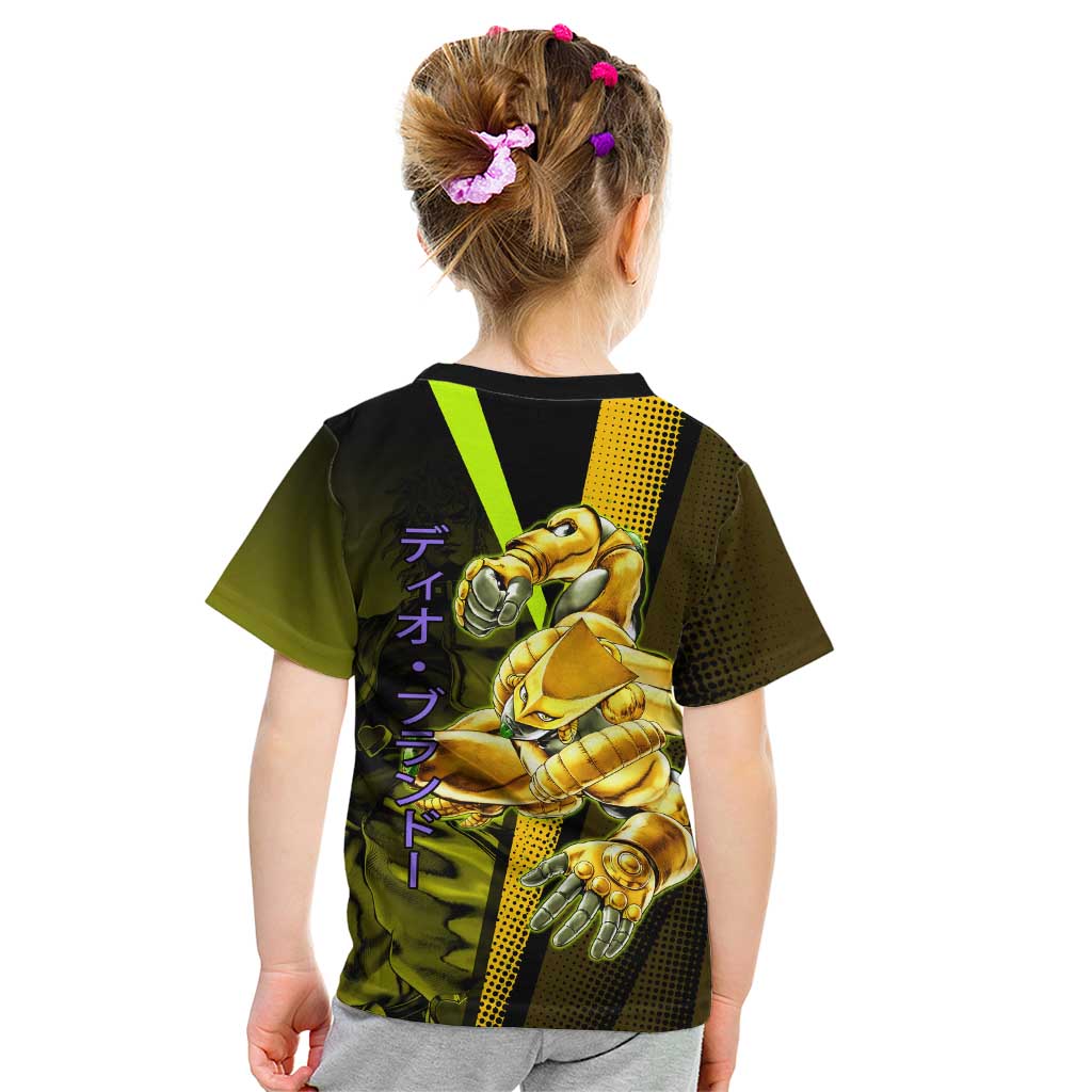 Dio Brando JoJo’s Bizarre Adventure Kid T Shirt with The World Stand and Comic Graphic - The Mazicc