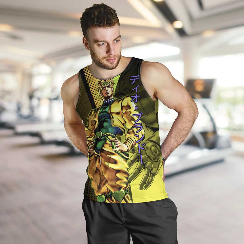Dio Brando JoJo’s Bizarre Adventure Men Tank Top with The World Stand and Comic Graphic - The Mazicc