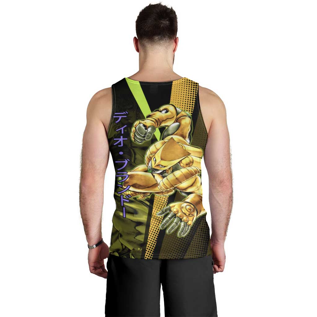 Dio Brando JoJo’s Bizarre Adventure Men Tank Top with The World Stand and Comic Graphic - The Mazicc