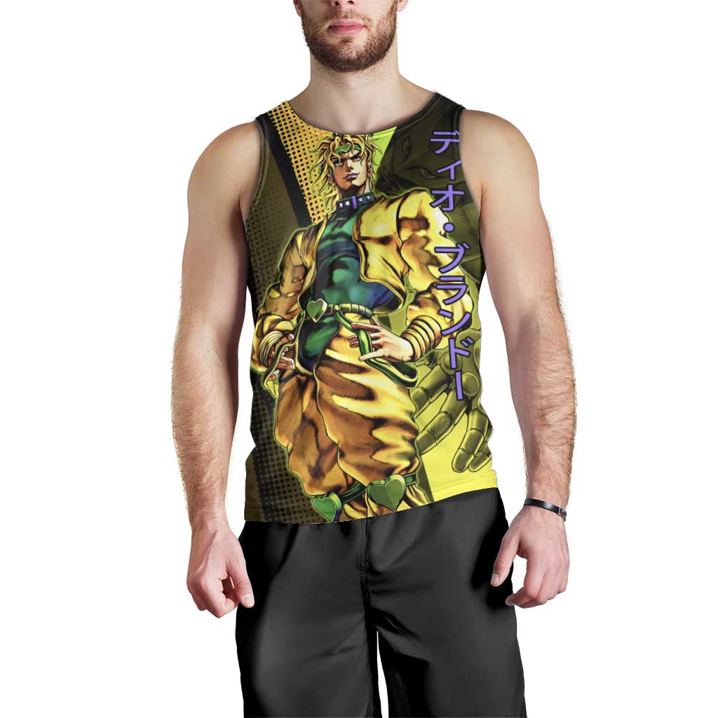 Dio Brando JoJo’s Bizarre Adventure Men Tank Top with The World Stand and Comic Graphic - The Mazicc