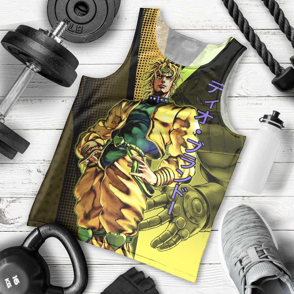 Dio Brando JoJo’s Bizarre Adventure Men Tank Top with The World Stand and Comic Graphic - The Mazicc