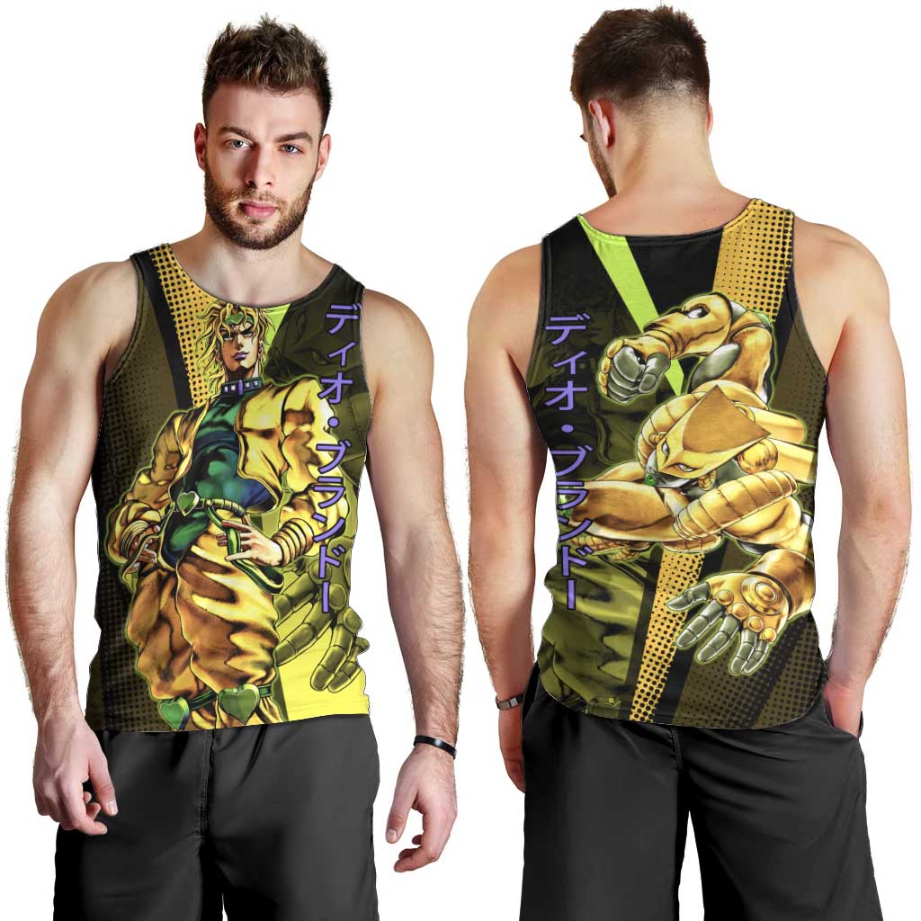 Dio Brando JoJo’s Bizarre Adventure Men Tank Top with The World Stand and Comic Graphic - The Mazicc