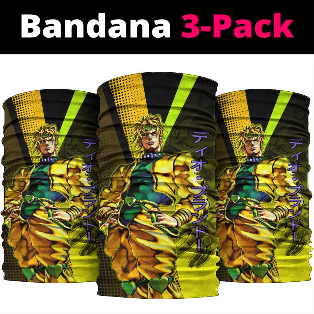 Dio Brando JoJo’s Bizarre Adventure Neck Gaiter with The World Stand and Comic Graphic - The Mazicc