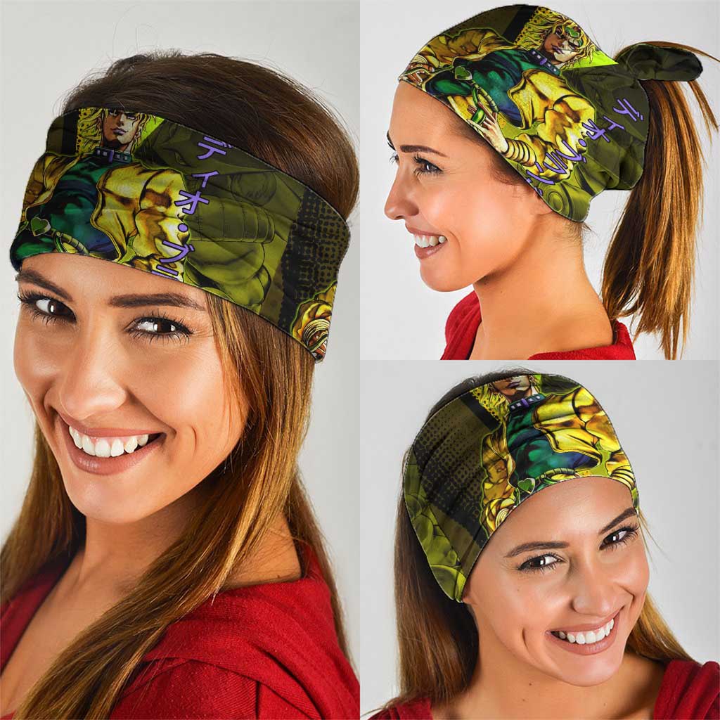 Dio Brando JoJo’s Bizarre Adventure Neck Gaiter with The World Stand and Comic Graphic - The Mazicc
