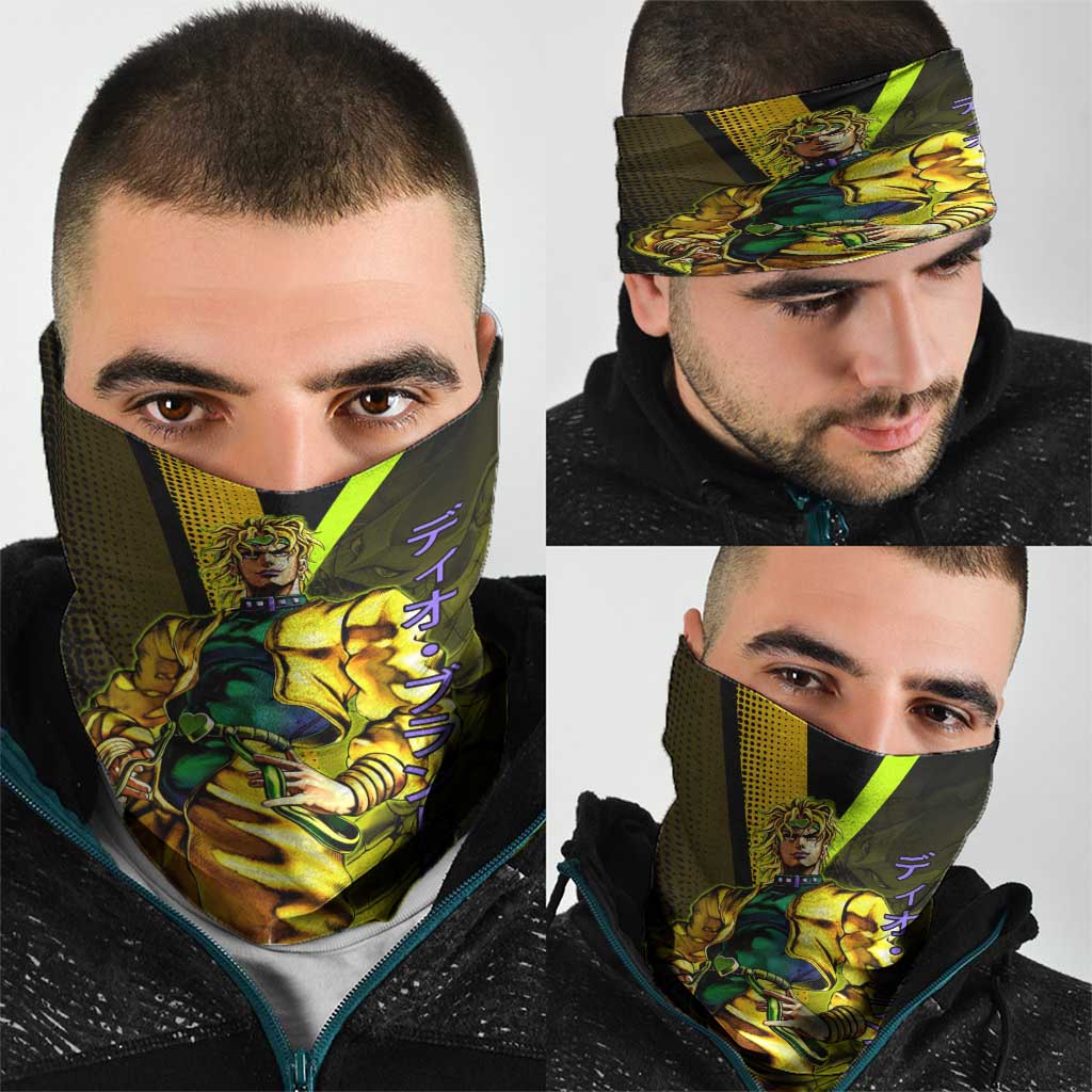 Dio Brando JoJo’s Bizarre Adventure Neck Gaiter with The World Stand and Comic Graphic - The Mazicc