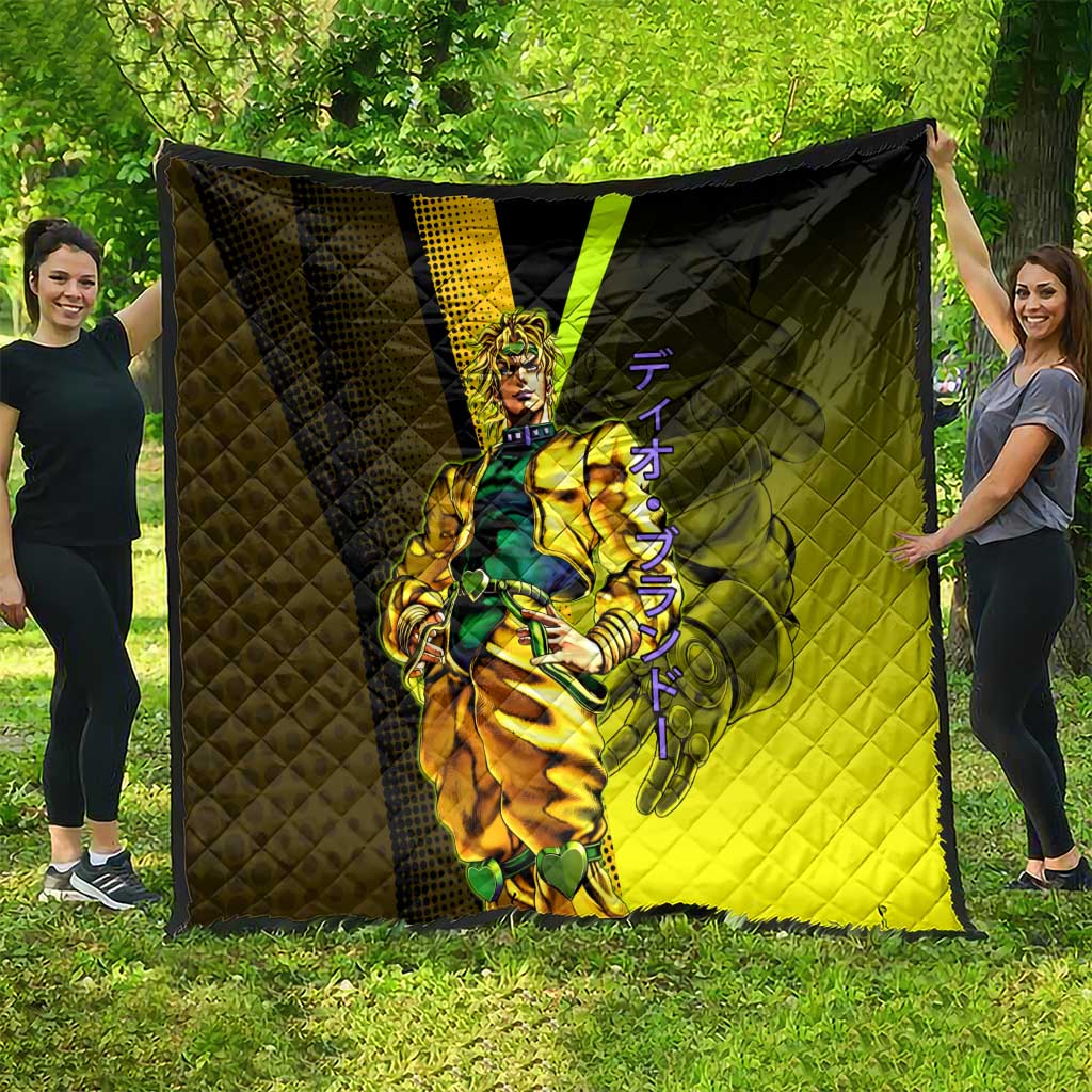 Dio Brando JoJo’s Bizarre Adventure Quilt with The World Stand and Comic Graphic - The Mazicc