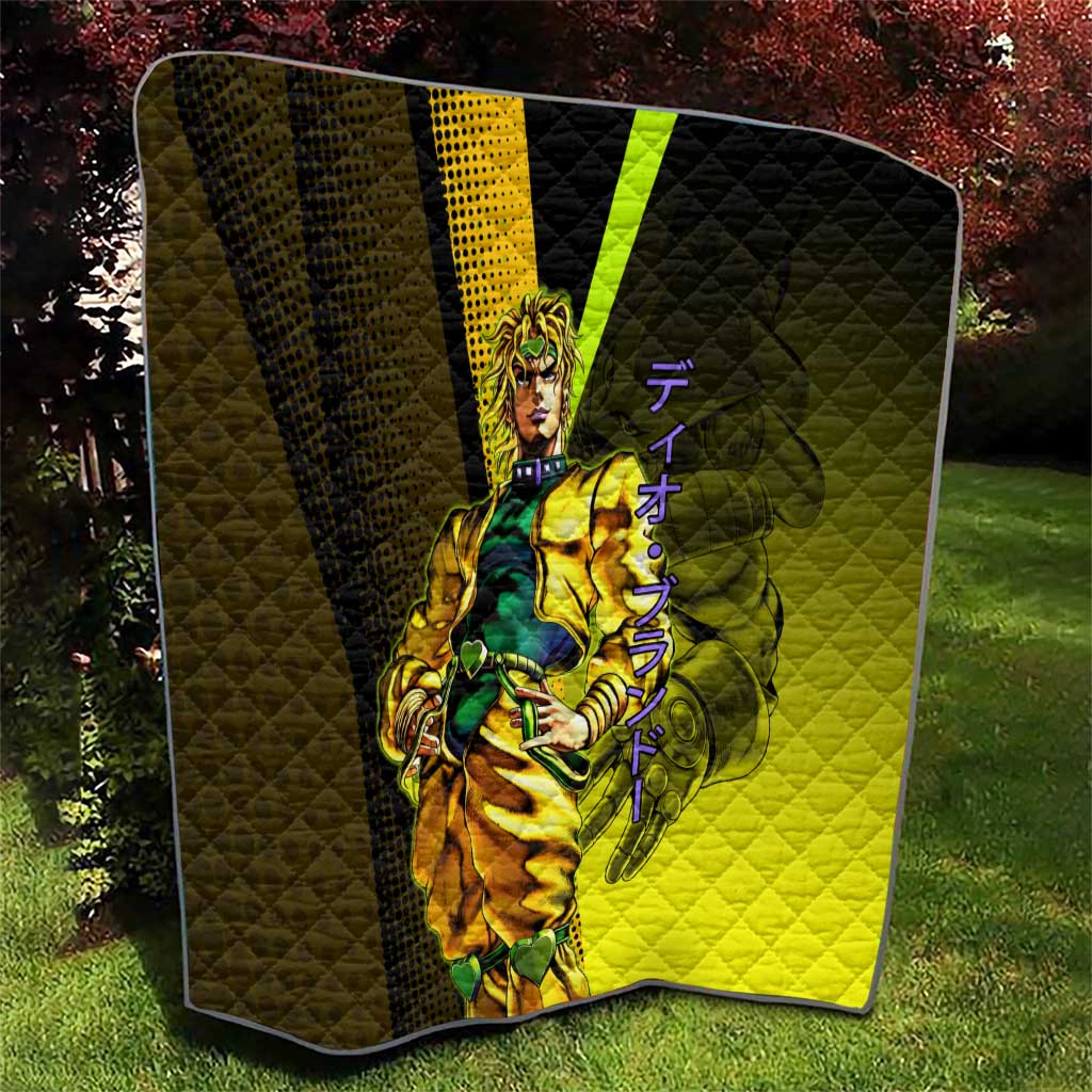 Dio Brando JoJo’s Bizarre Adventure Quilt with The World Stand and Comic Graphic - The Mazicc
