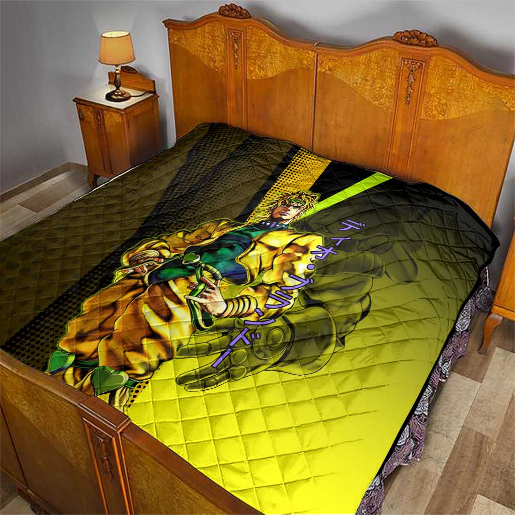 Dio Brando JoJo’s Bizarre Adventure Quilt with The World Stand and Comic Graphic - The Mazicc