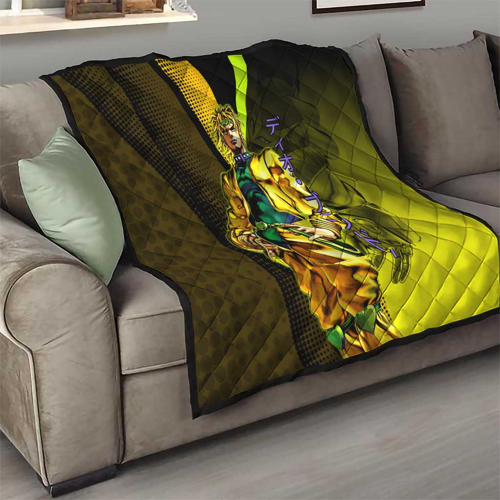 Dio Brando JoJo’s Bizarre Adventure Quilt with The World Stand and Comic Graphic - The Mazicc