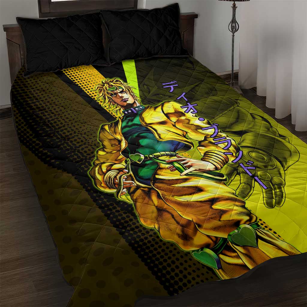 Dio Brando JoJo’s Bizarre Adventure Quilt Bed Set with The World Stand and Comic Graphic - The Mazicc