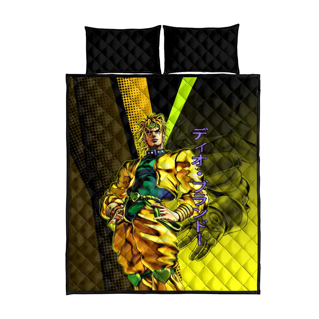 Dio Brando JoJo’s Bizarre Adventure Quilt Bed Set with The World Stand and Comic Graphic - The Mazicc