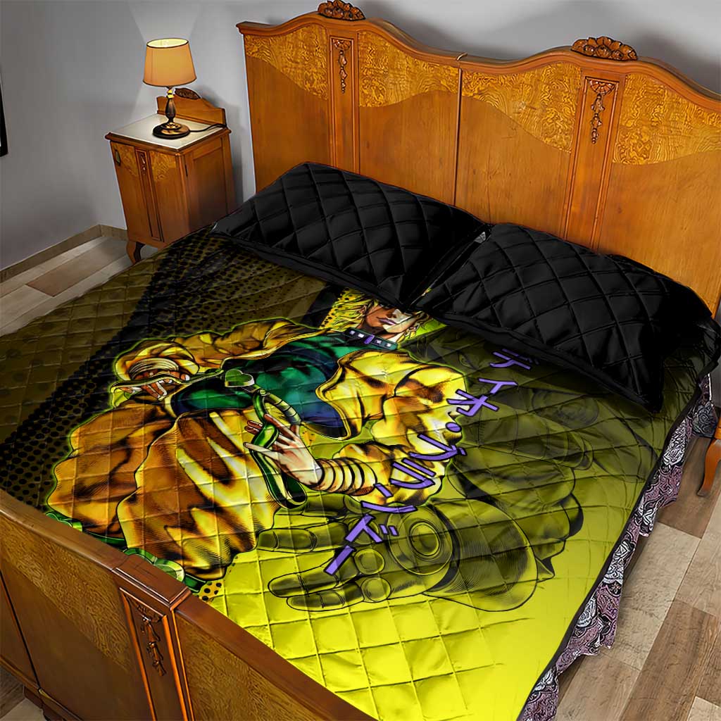 Dio Brando JoJo’s Bizarre Adventure Quilt Bed Set with The World Stand and Comic Graphic - The Mazicc
