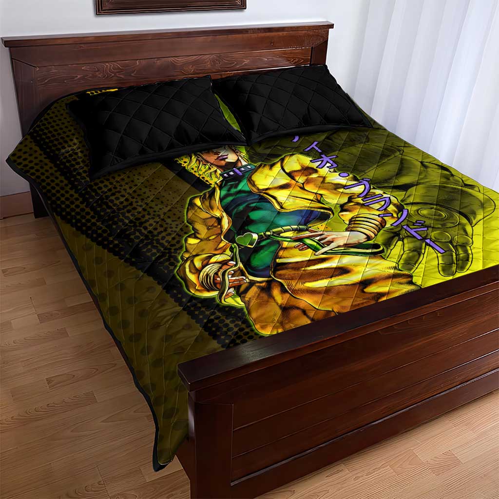 Dio Brando JoJo’s Bizarre Adventure Quilt Bed Set with The World Stand and Comic Graphic - The Mazicc