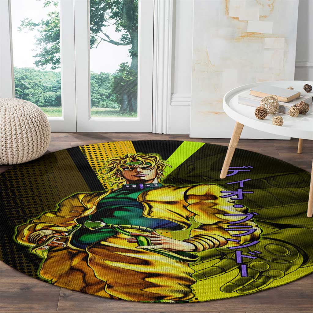 Dio Brando JoJo’s Bizarre Adventure Round Carpet with The World Stand and Comic Graphic - The Mazicc