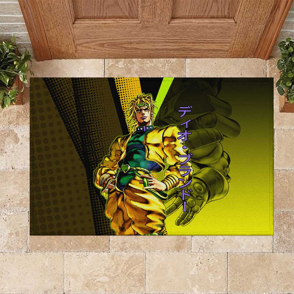 Dio Brando JoJo’s Bizarre Adventure Rubber Doormat with The World Stand and Comic Graphic - The Mazicc