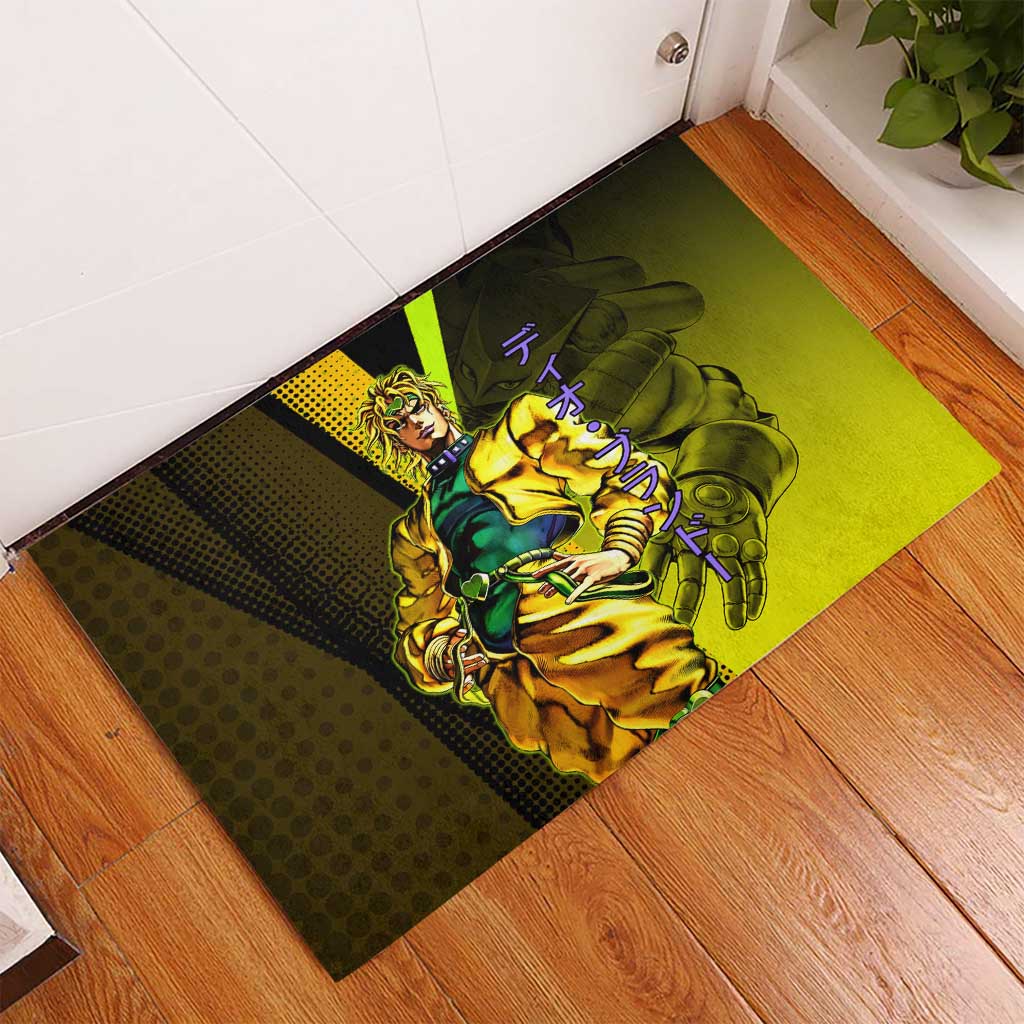 Dio Brando JoJo’s Bizarre Adventure Rubber Doormat with The World Stand and Comic Graphic - The Mazicc