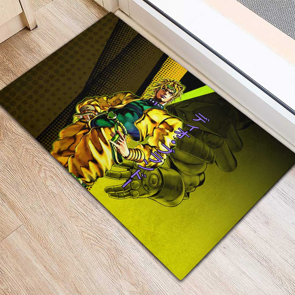 Dio Brando JoJo’s Bizarre Adventure Rubber Doormat with The World Stand and Comic Graphic - The Mazicc