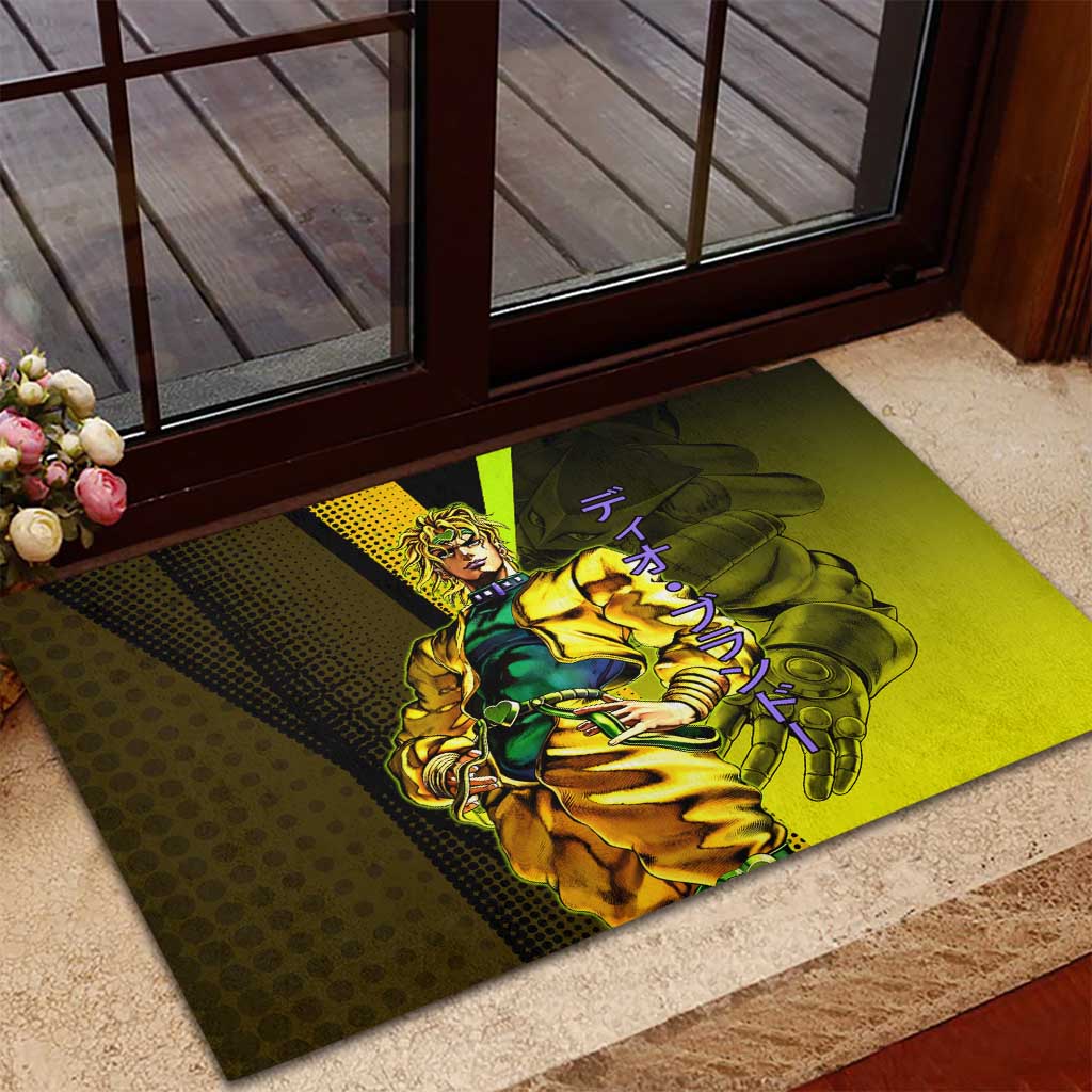 Dio Brando JoJo’s Bizarre Adventure Rubber Doormat with The World Stand and Comic Graphic - The Mazicc