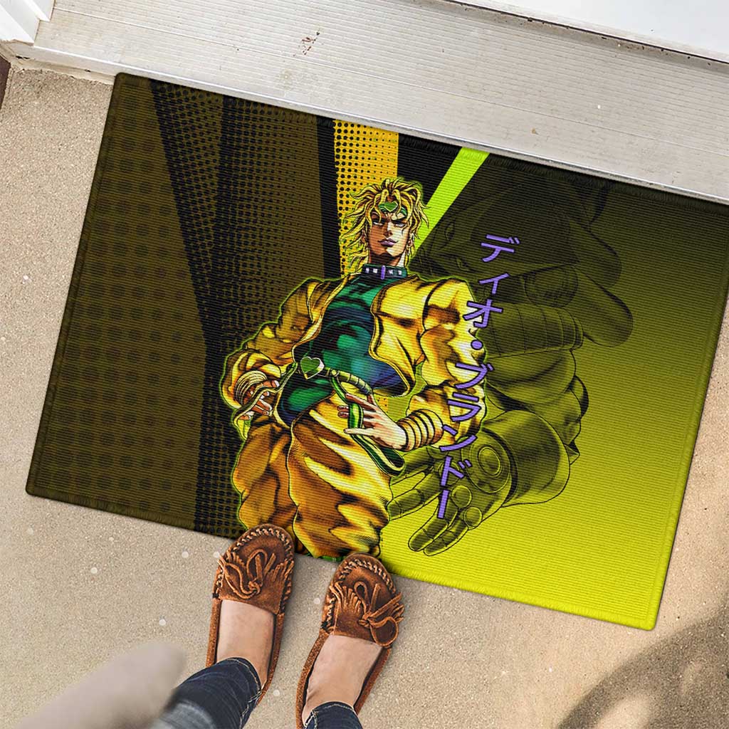 Dio Brando JoJo’s Bizarre Adventure Rubber Doormat with The World Stand and Comic Graphic - The Mazicc