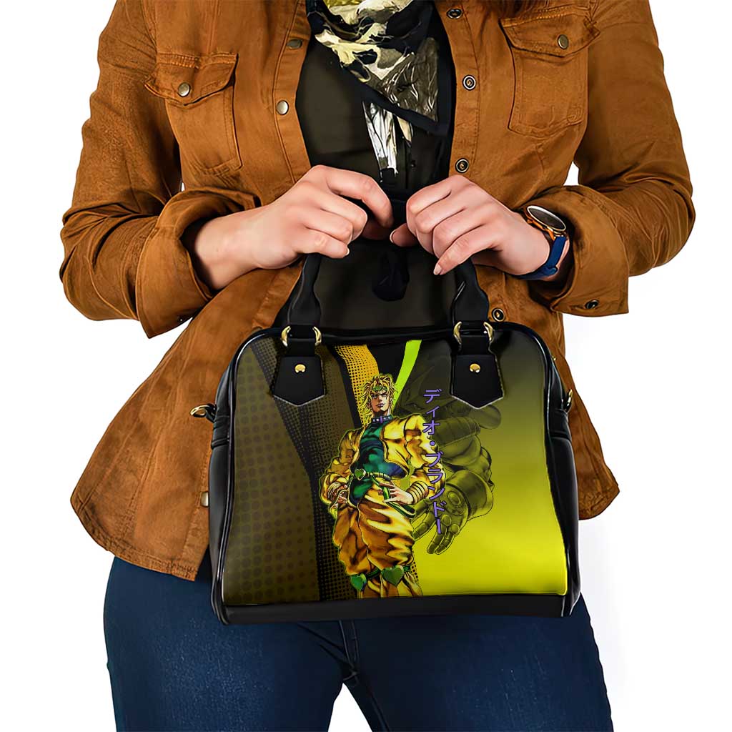 Dio Brando JoJo’s Bizarre Adventure Shoulder Handbag with The World Stand and Comic Graphic - The Mazicc