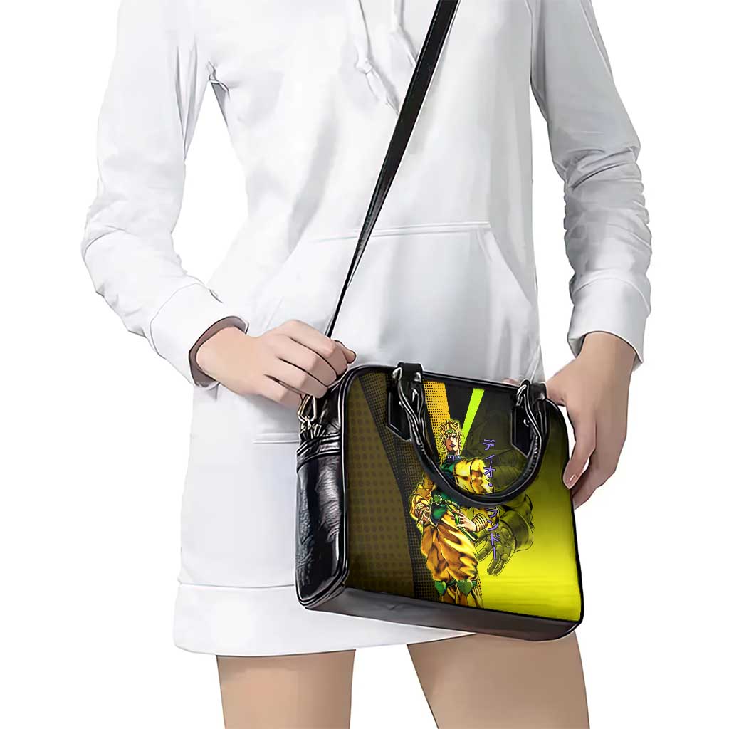 Dio Brando JoJo’s Bizarre Adventure Shoulder Handbag with The World Stand and Comic Graphic - The Mazicc