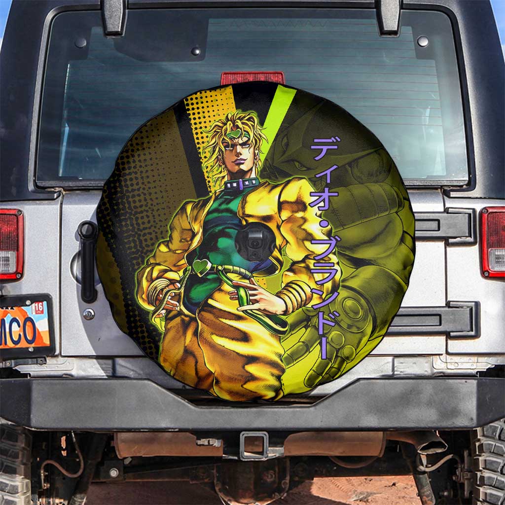 Dio Brando JoJo’s Bizarre Adventure Spare Tire Cover with The World Stand and Comic Graphic - The Mazicc