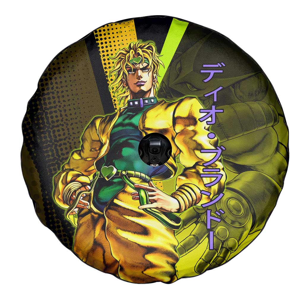 Dio Brando JoJo’s Bizarre Adventure Spare Tire Cover with The World Stand and Comic Graphic - The Mazicc