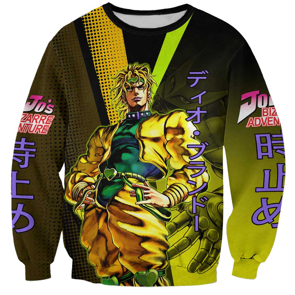 Dio Brando JoJo’s Bizarre Adventure Sweatshirt with The World Stand and Comic Graphic - The Mazicc