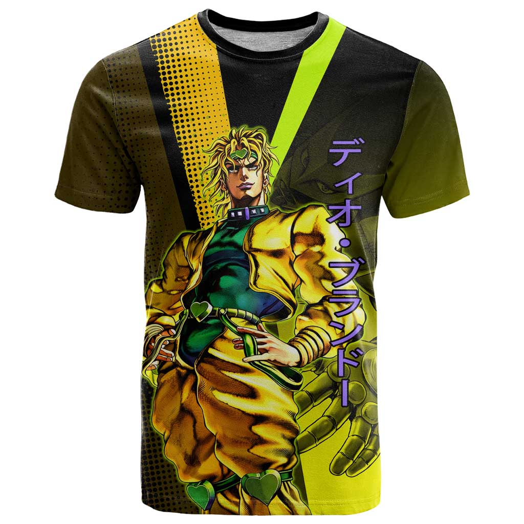 Dio Brando JoJo’s Bizarre Adventure T Shirt with The World Stand and Comic Graphic - The Mazicc