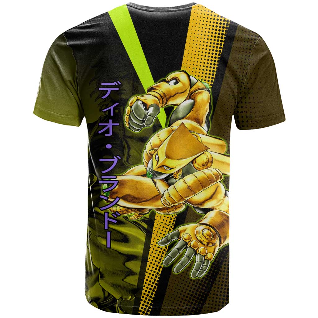 Dio Brando JoJo’s Bizarre Adventure T Shirt with The World Stand and Comic Graphic - The Mazicc