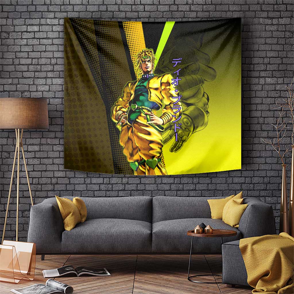 Dio Brando JoJo’s Bizarre Adventure Tapestry with The World Stand and Comic Graphic - The Mazicc