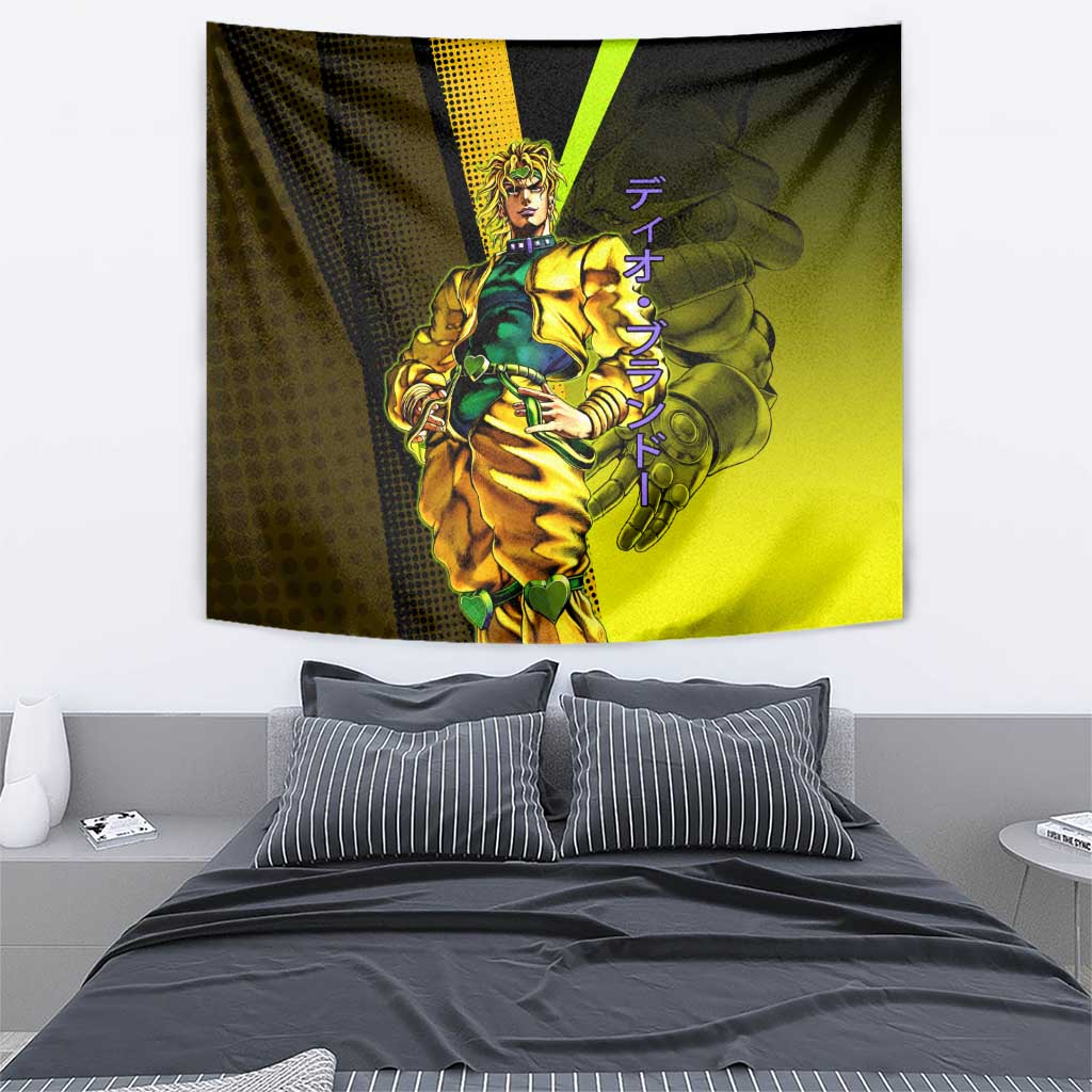 Dio Brando JoJo’s Bizarre Adventure Tapestry with The World Stand and Comic Graphic - The Mazicc