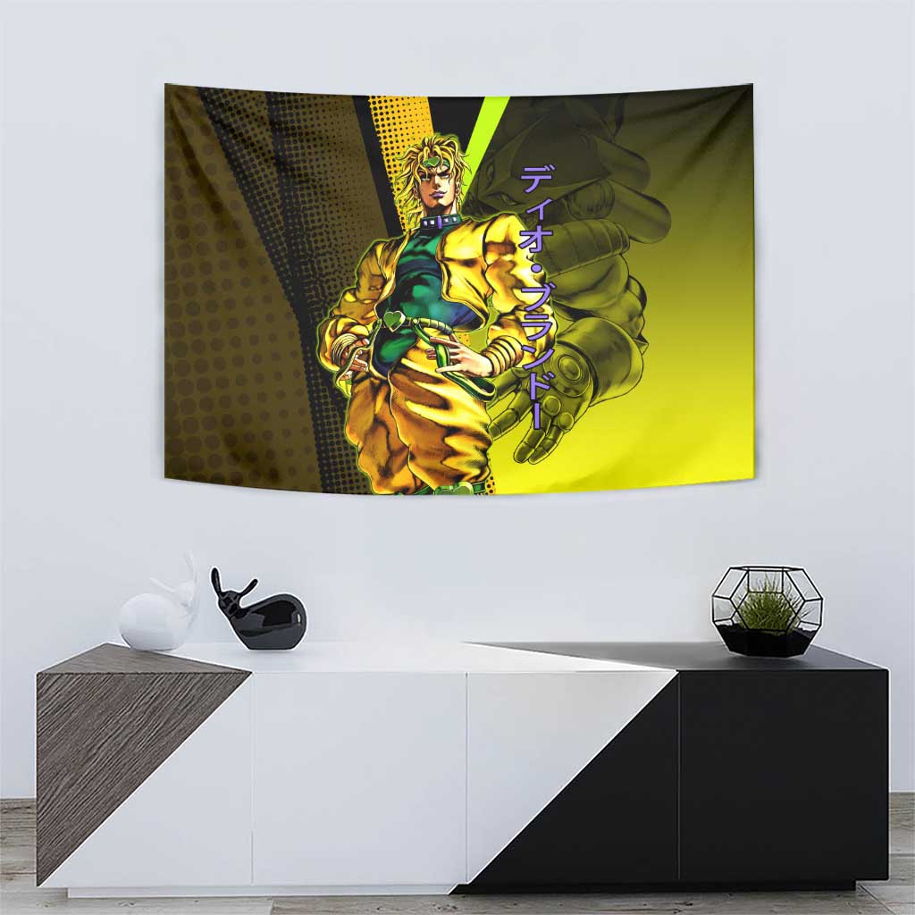 Dio Brando JoJo’s Bizarre Adventure Tapestry with The World Stand and Comic Graphic - The Mazicc