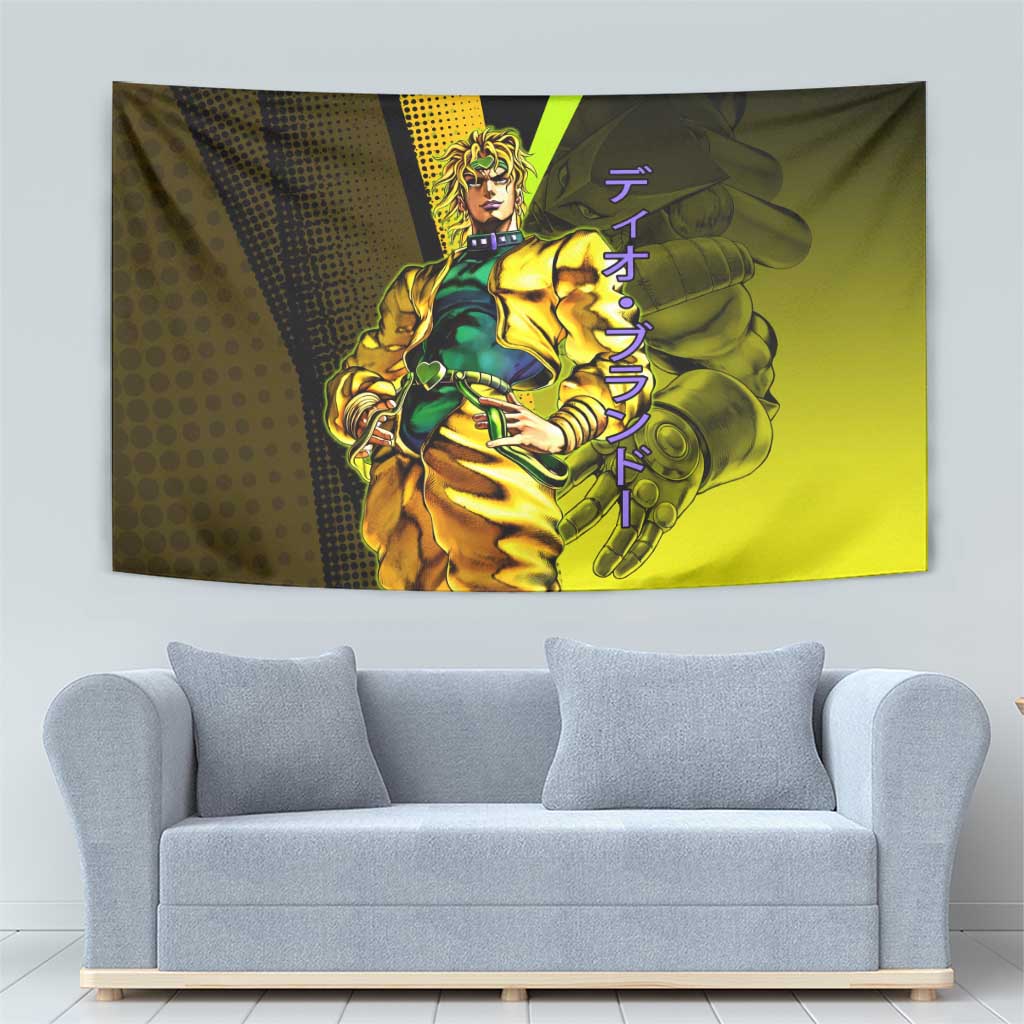 Dio Brando JoJo’s Bizarre Adventure Tapestry with The World Stand and Comic Graphic - The Mazicc