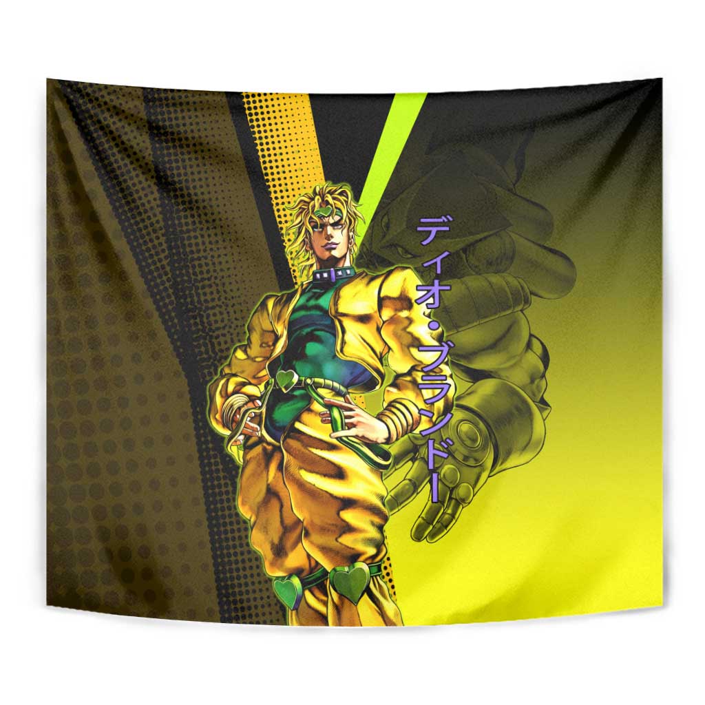Dio Brando JoJo’s Bizarre Adventure Tapestry with The World Stand and Comic Graphic - The Mazicc