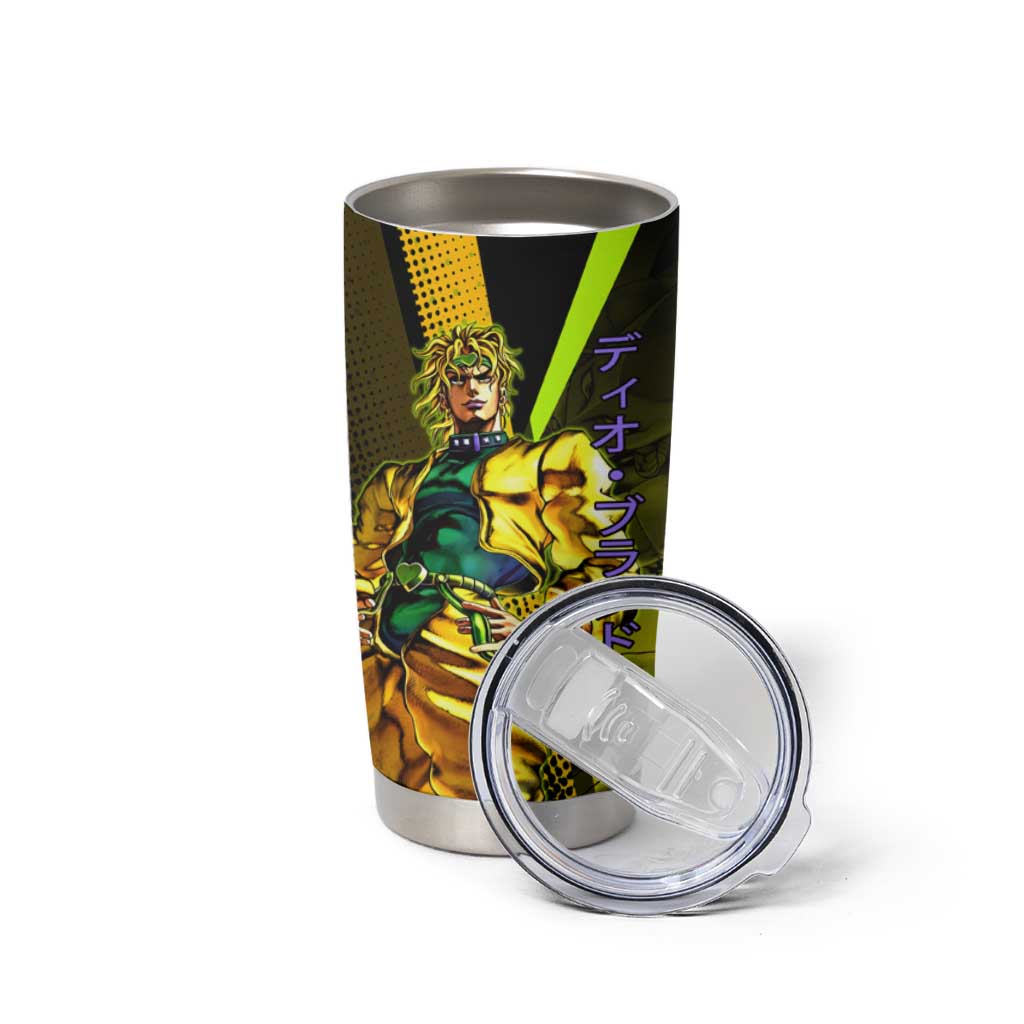 Dio Brando JoJo’s Bizarre Adventure Tumbler Cup with The World Stand and Comic Graphic - The Mazicc