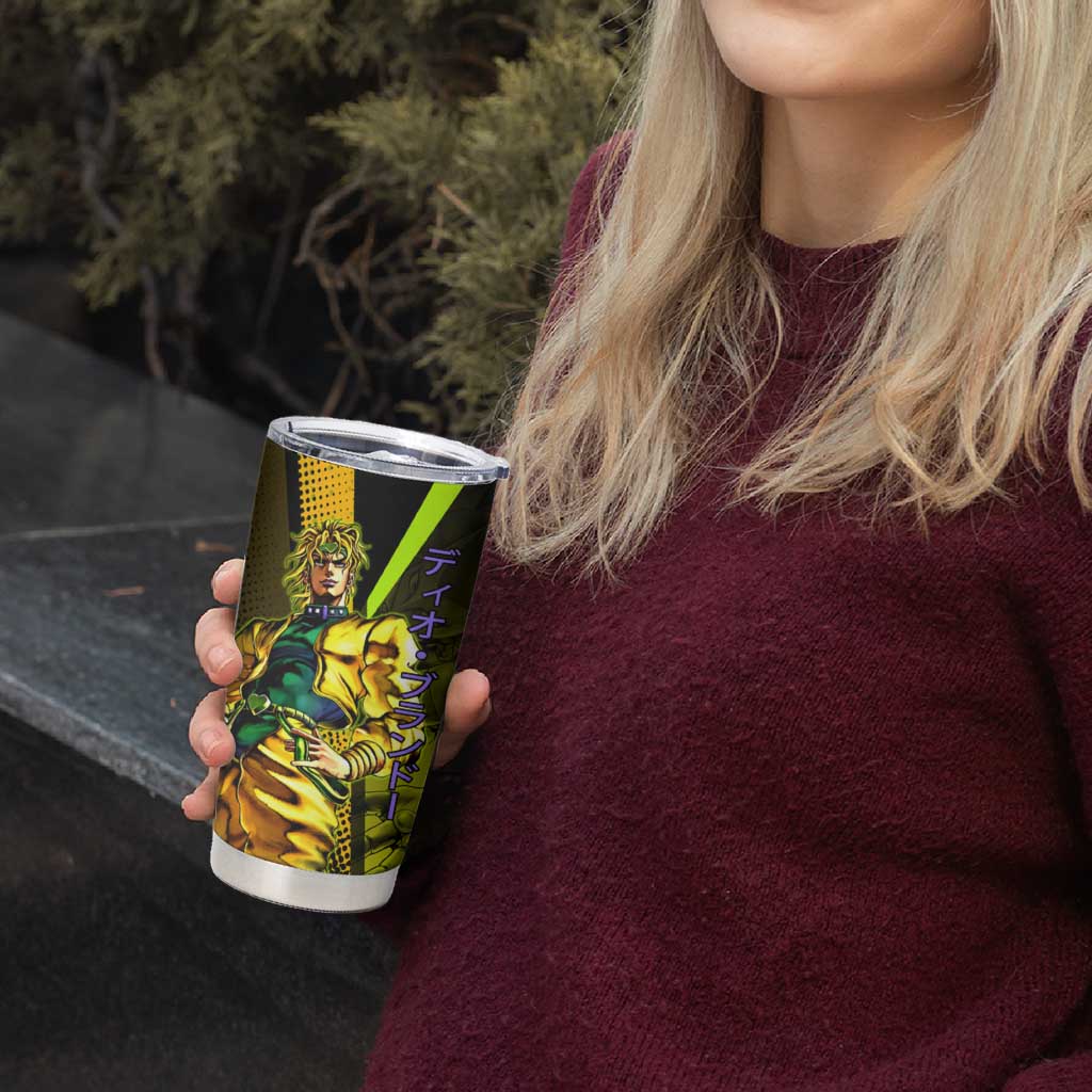 Dio Brando JoJo’s Bizarre Adventure Tumbler Cup with The World Stand and Comic Graphic - The Mazicc